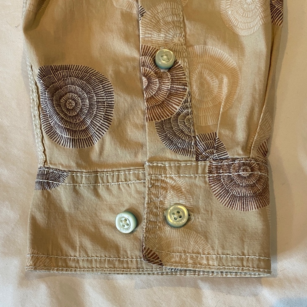 Tori Richard Beige Cotton Geo Print Button Down Shirt Resort 2XL - Picture 9 of 14